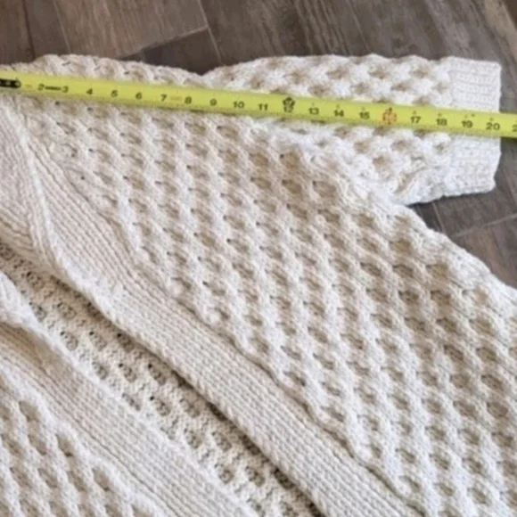 S-L Rare Kim Haller Heavy Knit Merino Wool Blend Open Front Cardigan MSRP $600 - Picture 8 of 16